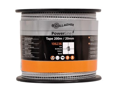 PowerLine Lint Gallagher 20 mm Wit 200m - foto 1