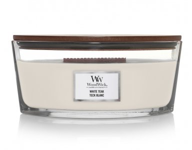 WoodWick Geurkaars White Teak Ellipse - foto 1